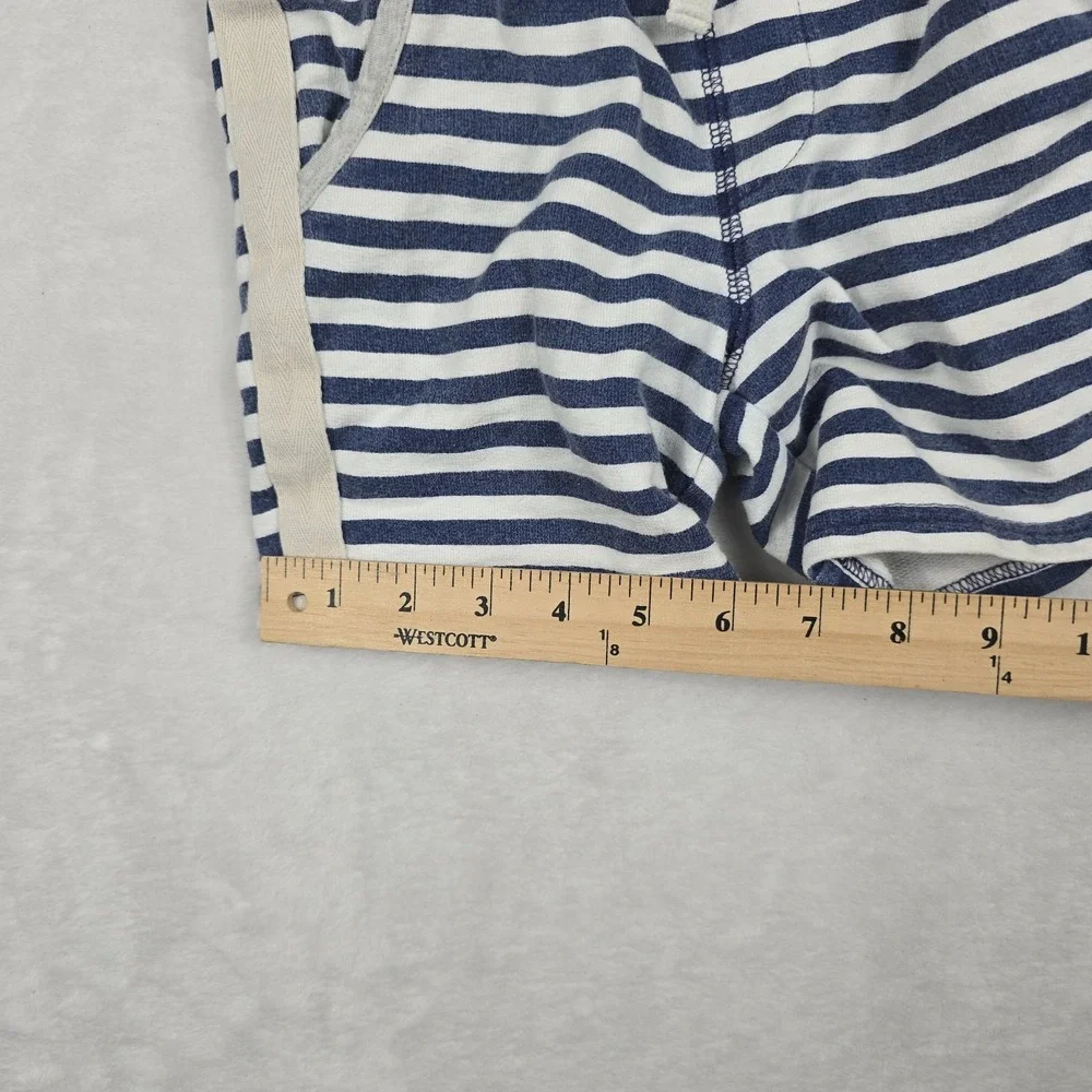 OshKosh Bgosh Boys 4T Blue White Striped French Terry Shorts Elastic Waist